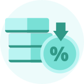 Decrease in percentage sign on coin