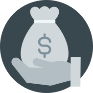 Hand holding bag of money