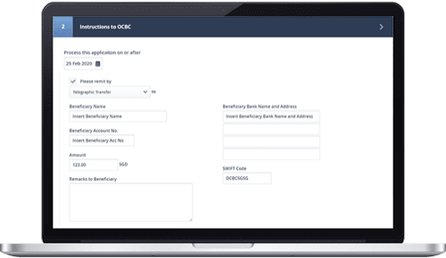 Invoice Financing (purchase) Application – Telegraphic Transfers