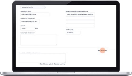 Invoice Financing (purchase) Application – Add Beneficiary