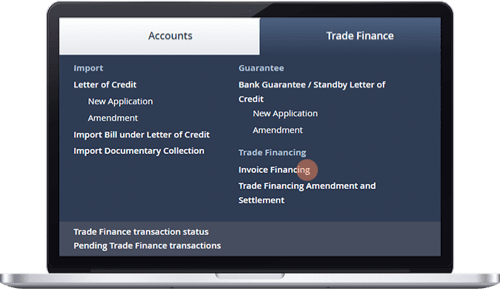 Trade Finance tab