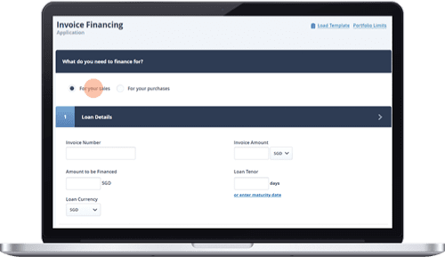 Invoice Financing (sales) Application – Type of financing