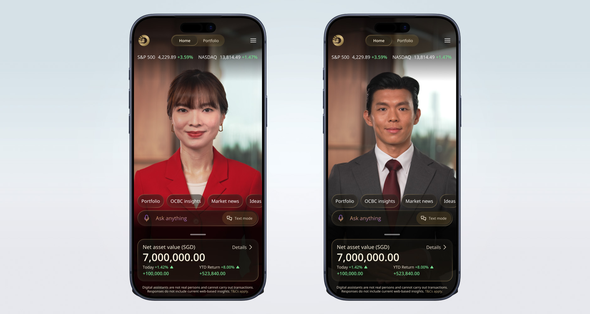 Wendy and Wayne, AI-powered avatars in OCBC WoW