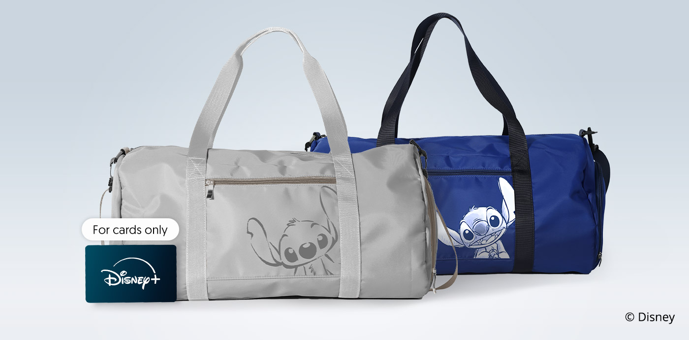 Welcome gift: Limited-edition Stitch-themed duffel bag