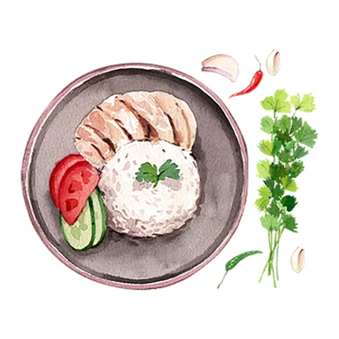 Ordering chicken rice? Get white or brown rice instead of rice cooked with chicken fat.