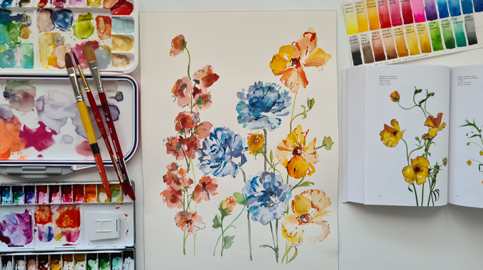 Painting Wild: A Watercolour Discovery for Beginners exploring Wildflowers by Brush Movement