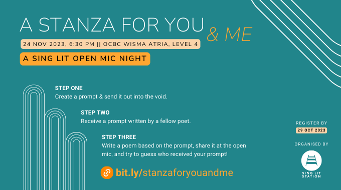 A Stanza for You & Me: A Sing Lit Open Mic Night by Sing Lit Station