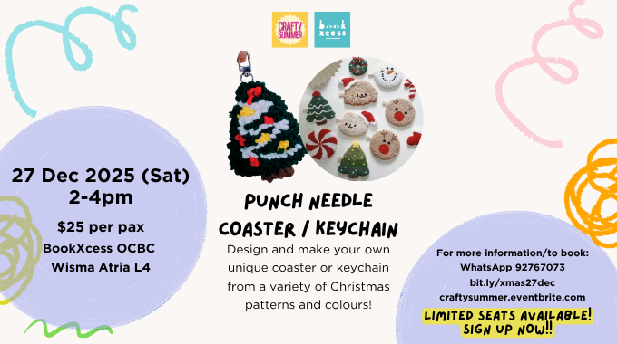 Punch Needle Coaster/Keychain Workshop by Crafty Summer & BookXcess