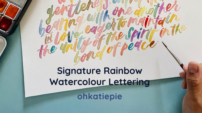Rainbow Calligraphy Workshop by ohkatiepie