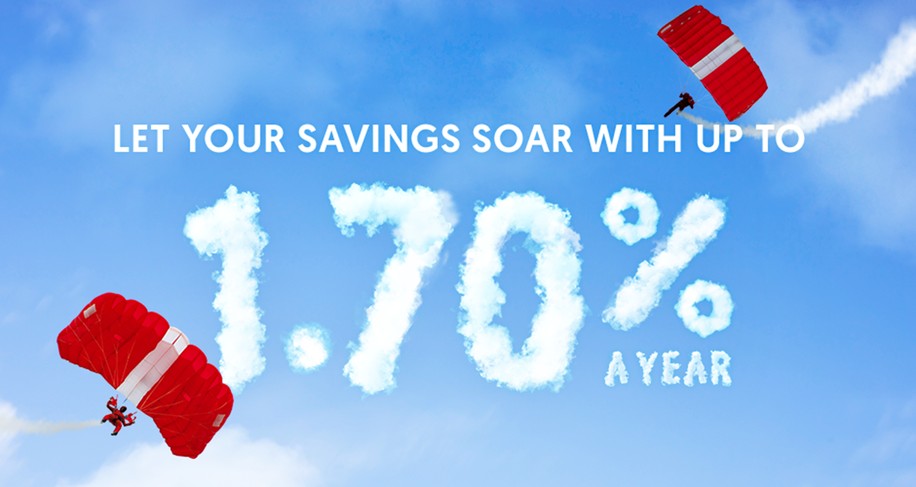 Earn an interest rate of up to 1.70% a year