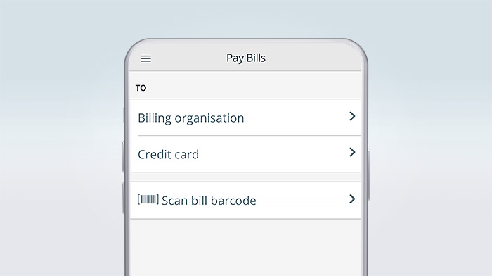 Bill payment screen