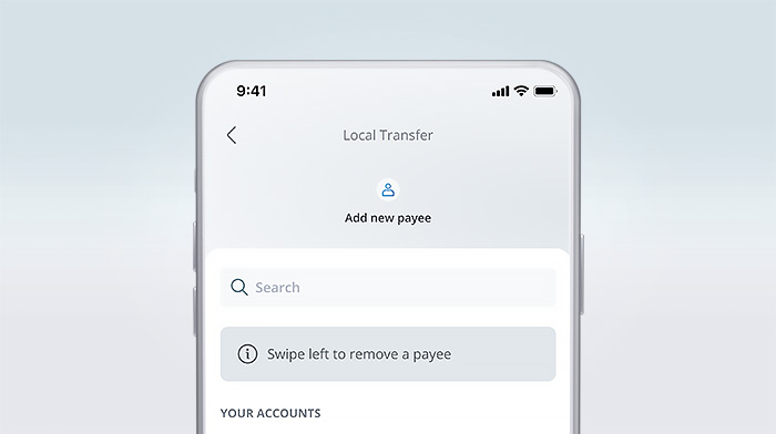 Local transfer screen