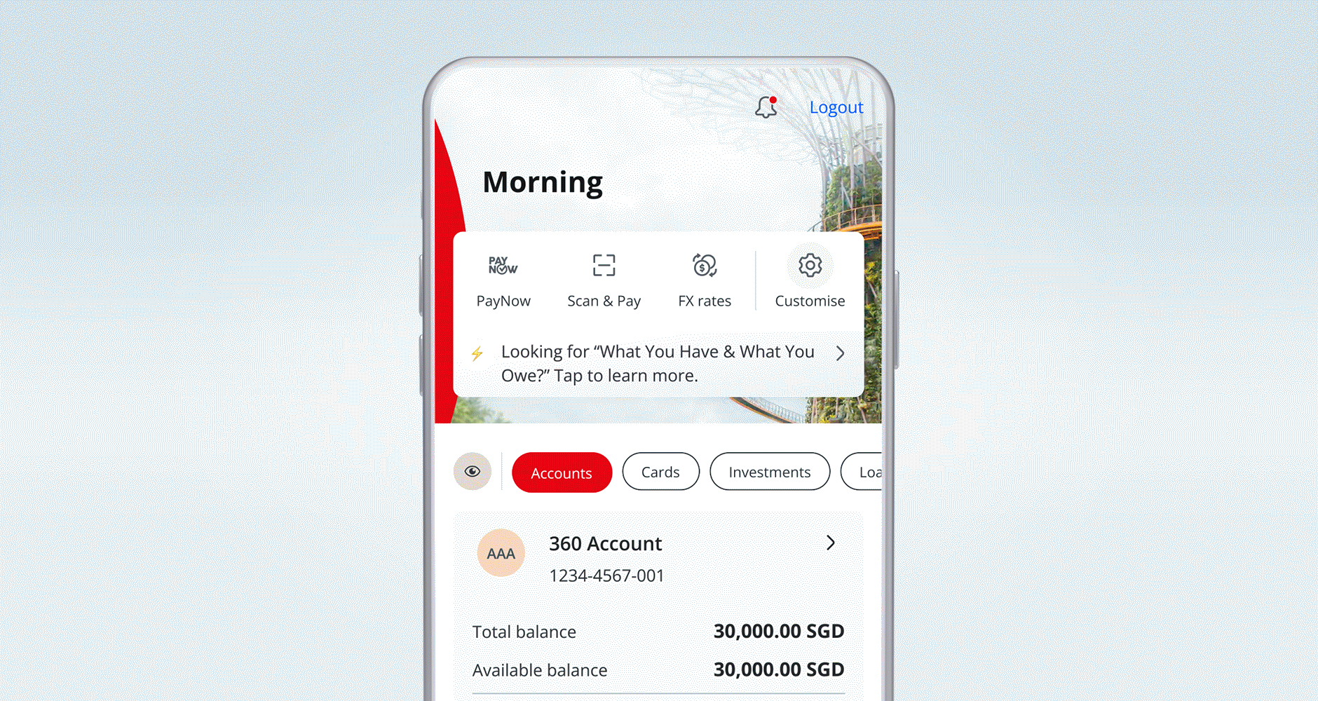 Customise your OCBC app