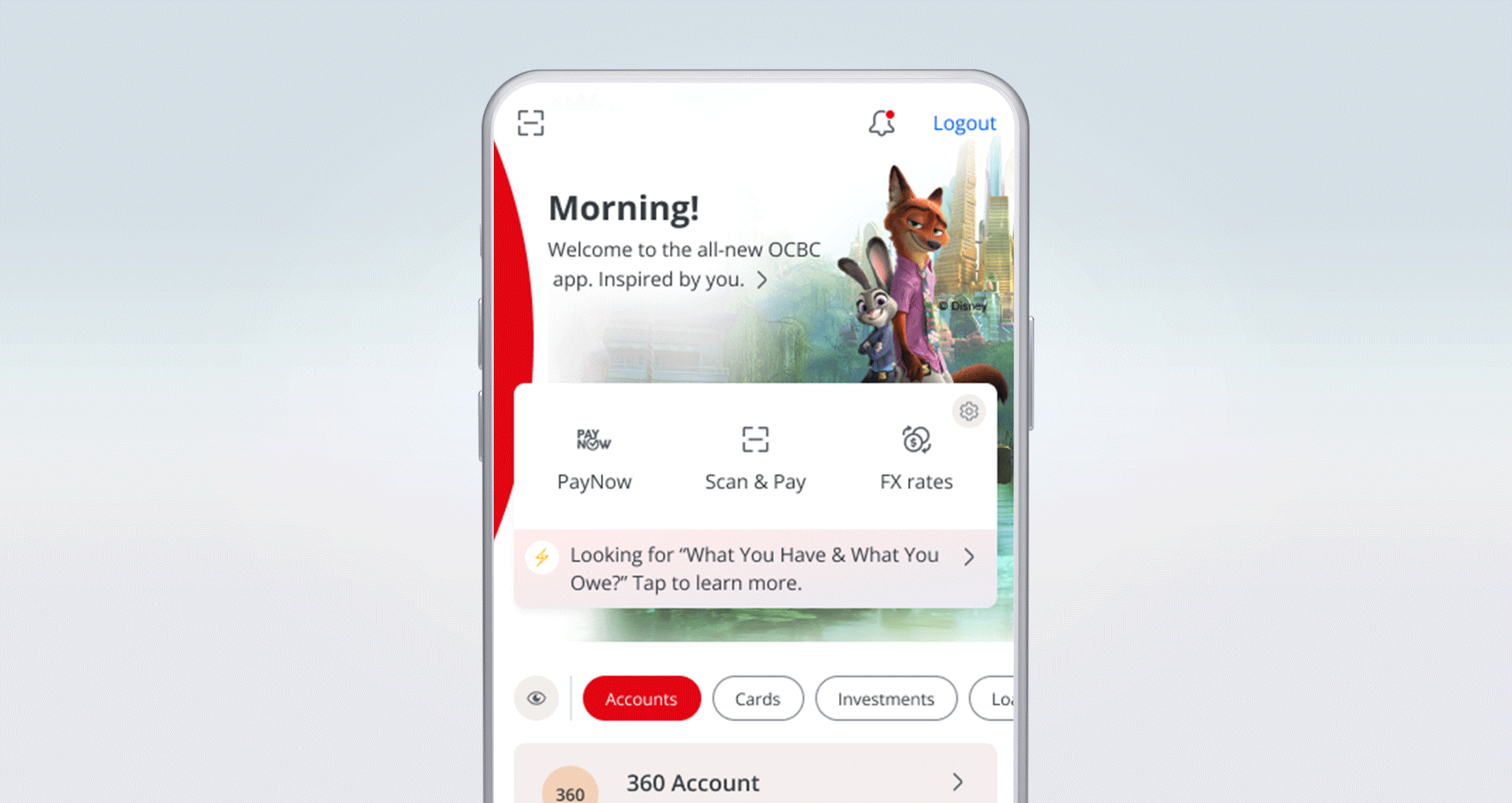 Personalise your OCBC app theme