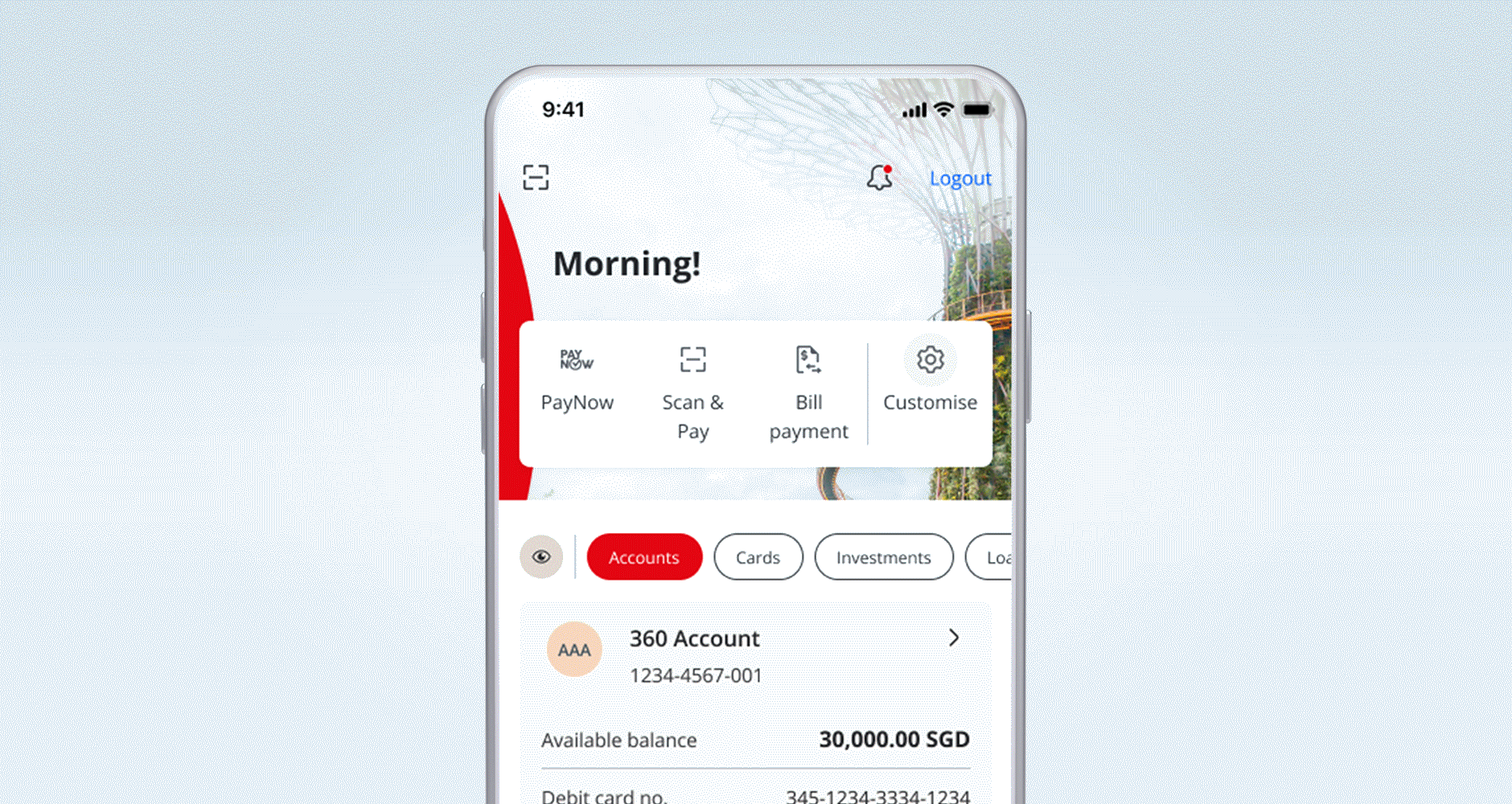 Customise your OCBC app