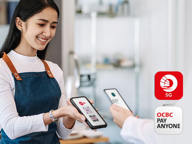 Enjoy 3% cashback when you scan & pay with the OCBC Digital or OCBC Pay Anyone™ apps