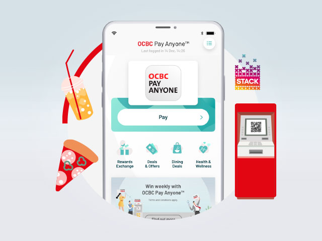 Receive a S$4 Grab voucher for your first eligible transaction with OCBC Pay Anyone<superscript>™</superscript>