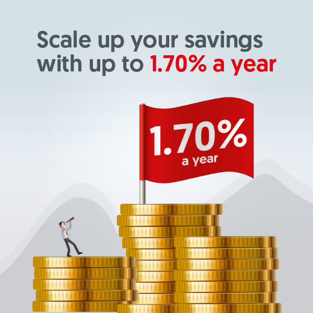 Earn up to 1.70% a year
