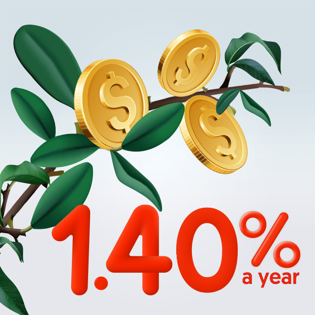 Boost your savings with 1.40% a year