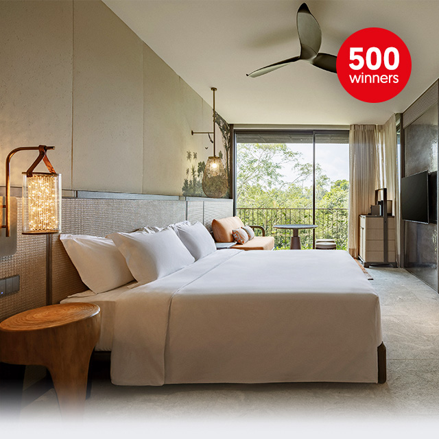 500 lucky winners will win a stay at Mandai Rainforest Resort by Banyan Tree!
