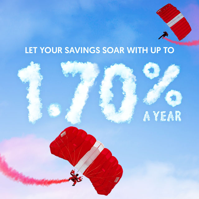 Earn up to 1.70% a year