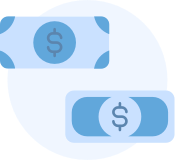 two currency notes of different colours with the dollar symbol on them