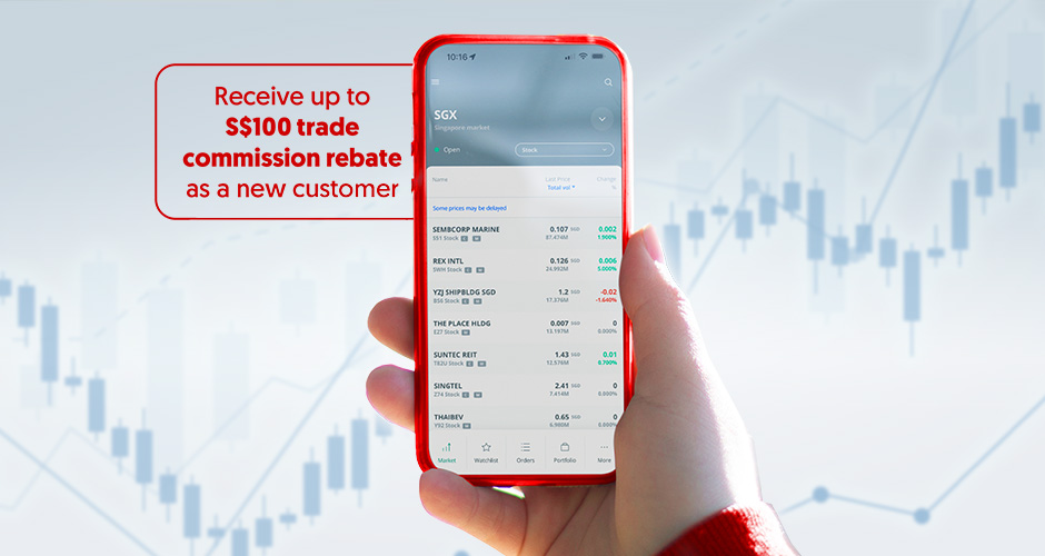 Get up to S$100 in trade commission rebate on your first trade