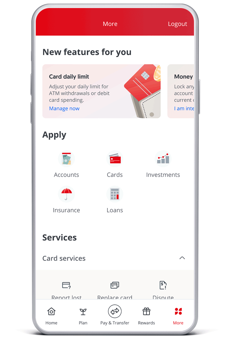 Under “Apply”, tap on “Loans”