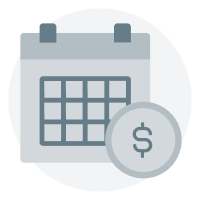 icon calendar with coin