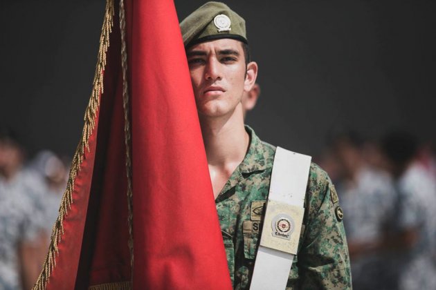 Soldier with flag