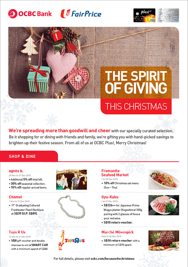OCBC Plus! Visa Cards The Spirit of Giving this Christmas