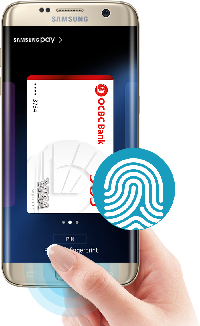 scanning your fingerprint of entering your pin
